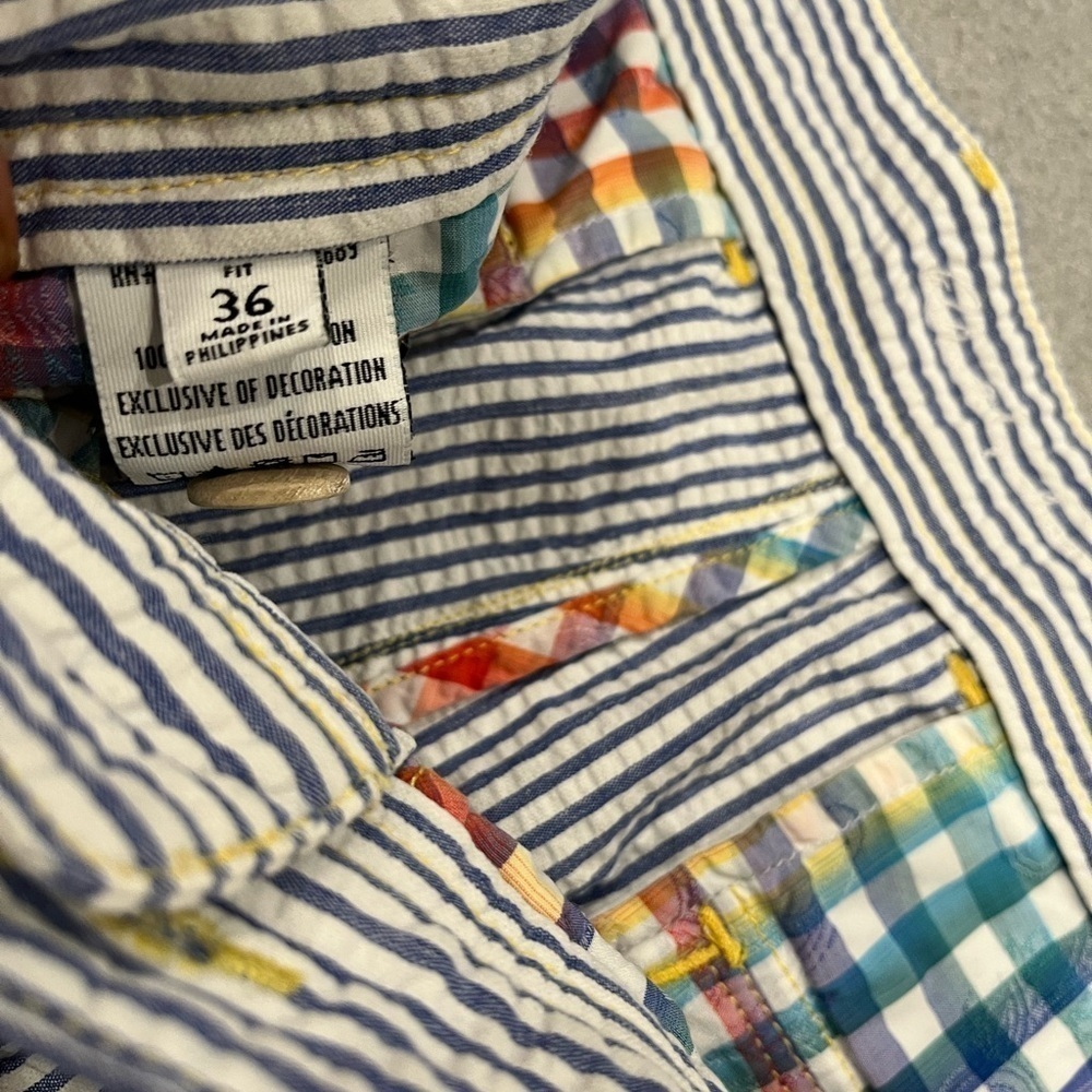 Robert Graham Hawkes Ball Seersucker Shorts 36 Classic Fit Blue Preppy Gingham - Picture 4 of 10